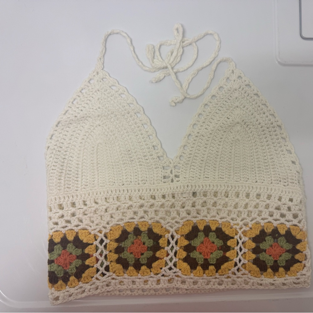 Altar’d State - Brande New Crochet Cream Crop Top